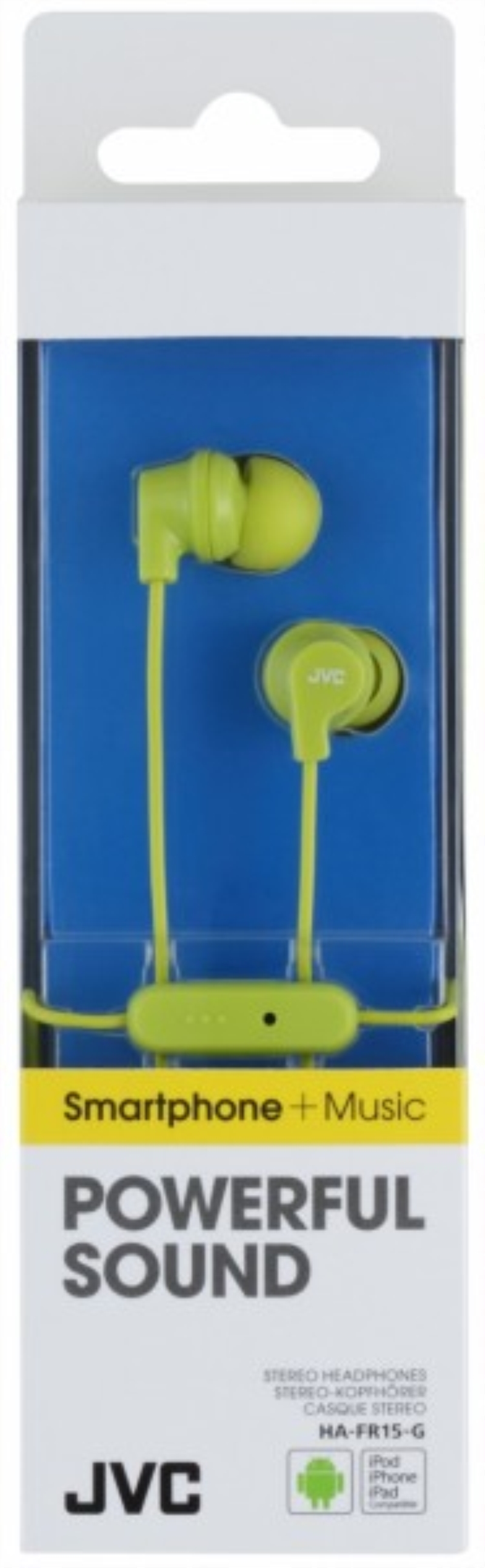 JVC Auricolari in-ear JVC FR15 con cavo e microfono verde