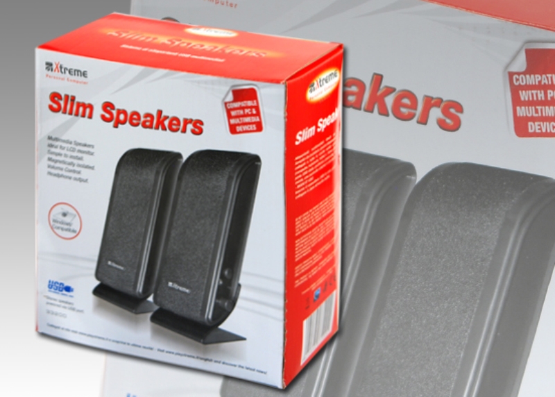 XTREME Cassa acustica per PC Xtreme Slim Speakers nero