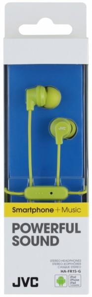 JVC Auricolari in-ear JVC FR15 con cavo e microfono verde